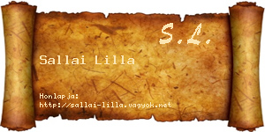Sallai Lilla névjegykártya